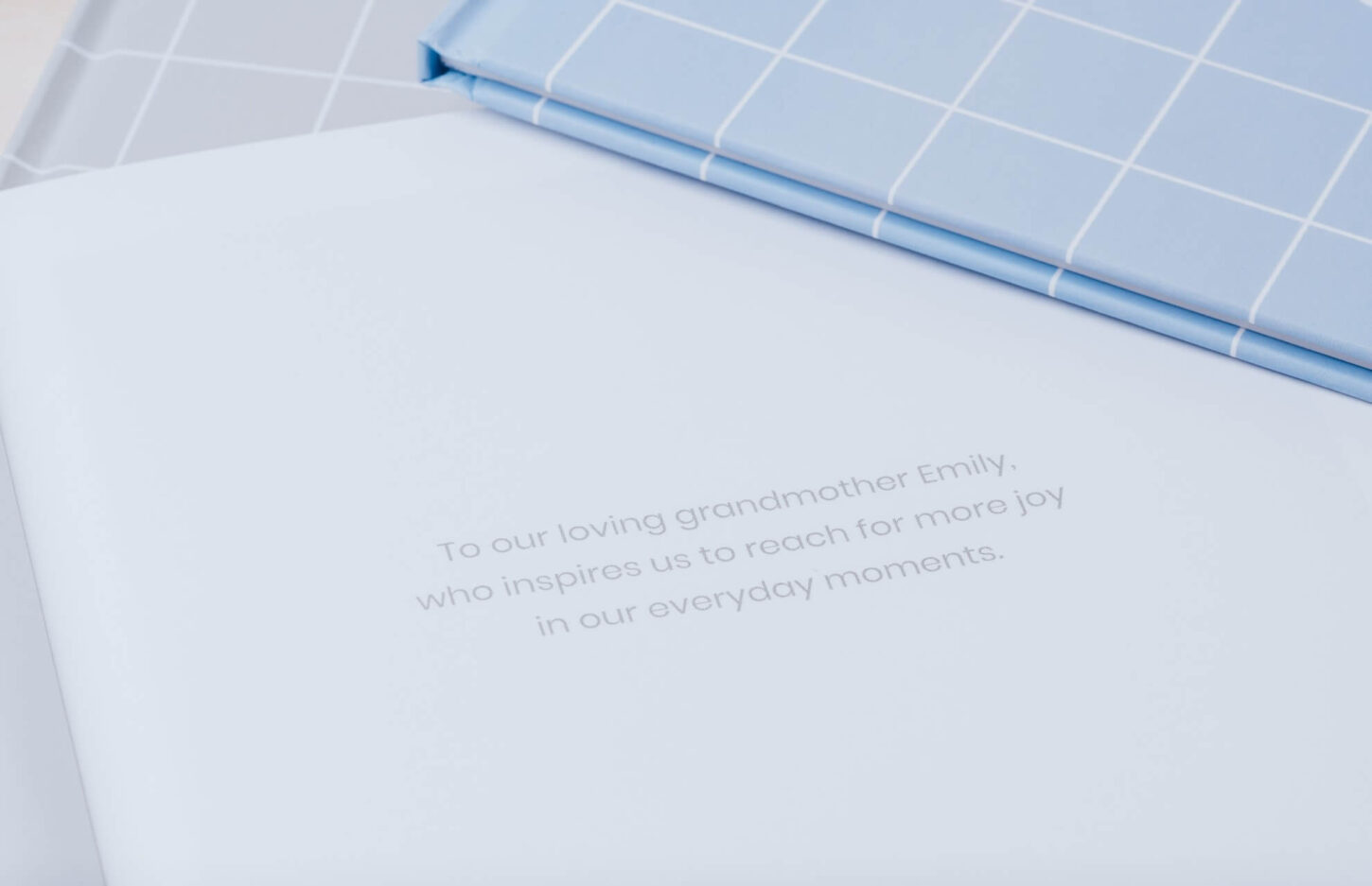 Fotoknjiga Printee - posvetilo na notranji strani